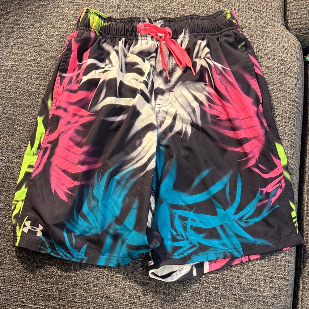 Under Armour Men's Tropical Leaf Print swimtrunck - Black, Pink, Blue, Green